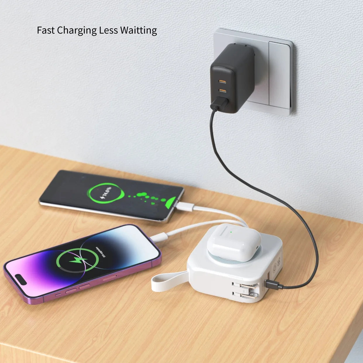 Magnetic Power Bank 10000mAh iPhone Samsung fast charge HUAWEI Xiaomi Watch charger batterie externe magsafe romoss